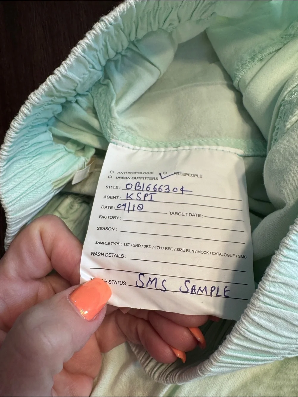 Free People Get Free Poplin Shorts Mineral Sea XS Sample NWOT MSRP $58